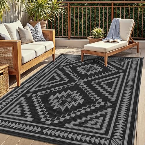 GENIMO Outdoor Teppich Wetterfest 240x300cm Plastik-Strohhalm Matte