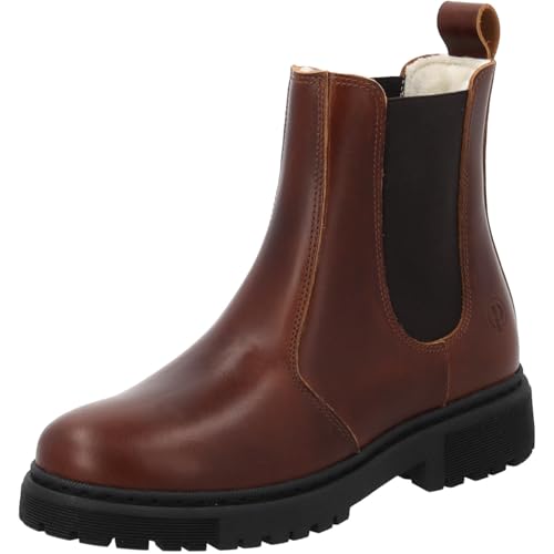 Palado Damen Chelsea Boots Alicudi – modische Boots Made in Portugal - bequeme & warme Winterschuhe - robuste Stiefeletten Braun (Cognac) UK5,5 - EU38