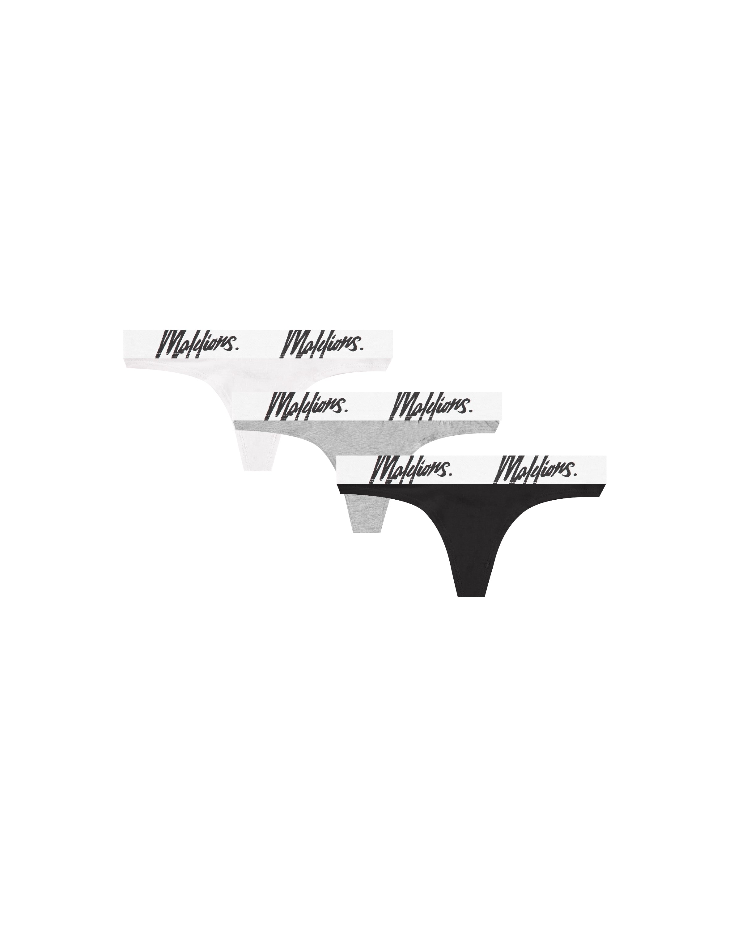Malelions Women String 3-Pack | White/Grey/Black