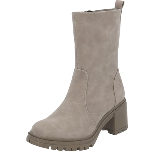 Palado Damen Stiefeletten Samothraki - elegante Boots - leicht gefütterte Stiefel - modische Schuhe mit Blockabsatz Grau UK8 - EU41