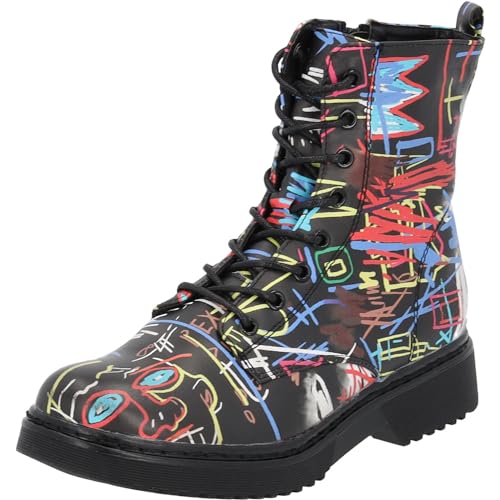 Palado Damen Stiefeletten Djerba - bequeme Boots - leicht gefütterte Stiefel für Herbst & Winter - modische Winterschuhe Mehrfarbig UK4,5 - EU37
