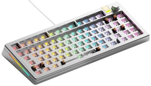 GLORIOUS Gaming GMMK 3 PRO HE Barebones : Clavier réactif, Effet Hall, Polling 8K, Corps alu et Joints modulaires, Prise en Charge des switches MX mécaniques et magnétiques, TKL 75%, ANSI - Argenté