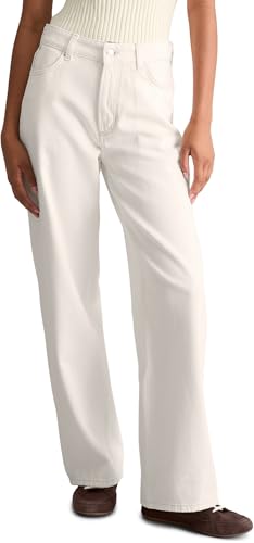 Marc OߴPolo Denim Damen Jeanshose High Waist Wide Fit, Weiß (White Multi 05), 29W/30L