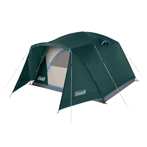 Coleman Skydome-Zelt mit Wettervorraum, wetterfestes Zelt für 4/6 Personen, in 5 Minuten aufgebaut, Regenfliege und Tragetasche im Lieferumfang enthalten, 20% mehr Kopffreiheit als herkömmliche Zelte