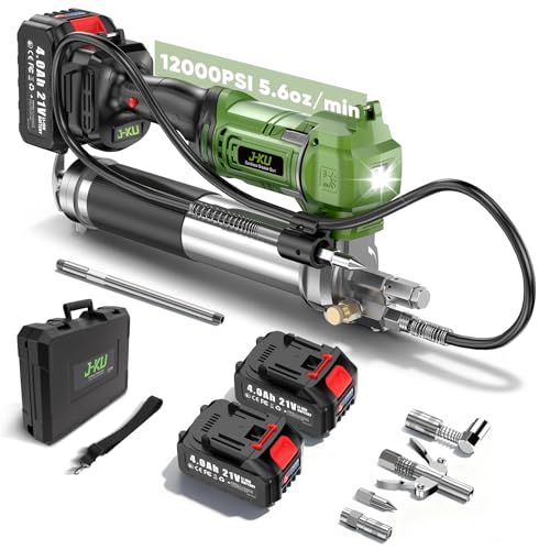 Elektrische Fettpresse mit 2 x 4,0-Ah-Akkus: 2-in-1 kabellose Fettpresse
