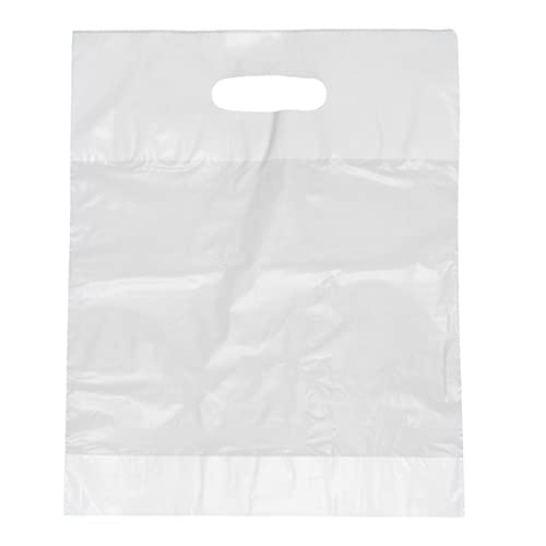 200 Griffloch-Tragetaschen, HDPE 50 cm x 45 cm x 8 cm weiss