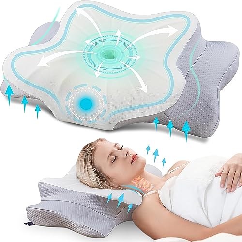 DONAMA Nackenkissen Memory Foam, Ergonomisches Kopfkissen, 6-Zonen
