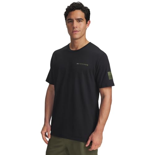 Under Armour Herren-T-Shirt, Freedom Banner, kurzärmelig, (001) Black/Marine Od Green, XL/Tall
