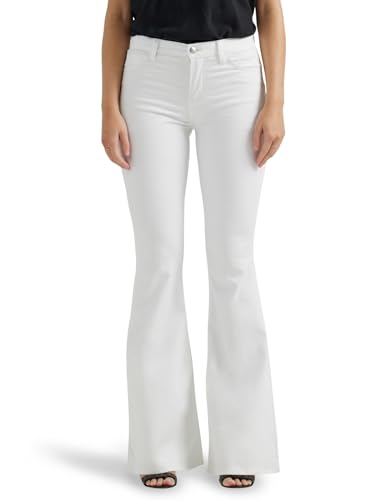 Lee Legendary Mid Rise Flare Jeans für Damen, Helles Weiß, 46 Kurze Schlauch