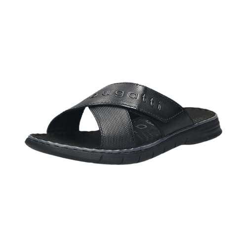 bugatti man Herren Slipper, Männer Slipper, Mokassins,Men's,Men,Mokassins,Halbschuhe,Slides,Schlupfschuhe,schluepfschuhe,Black (1000),45 EU/EU UK