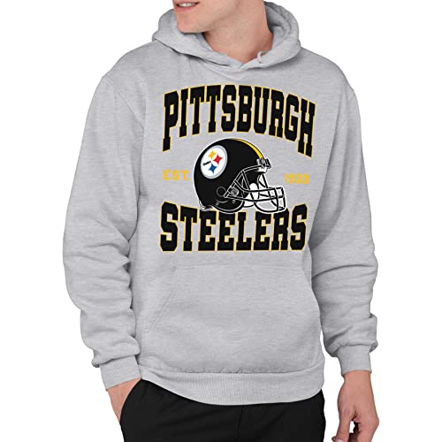Junk Food NFL - Pittsburgh Steelers - Team Helmet - Unisex Adult Pullover Fleece Hoodie for Men and Women - Size Medium