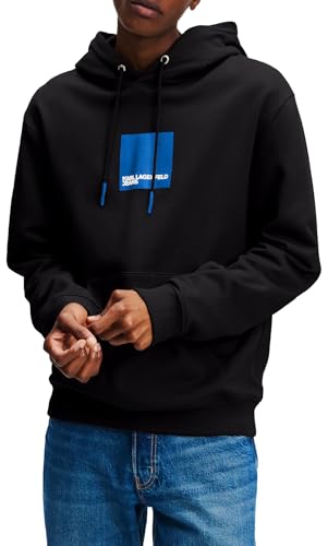 Karl Lagerfeld Jeans Herren Regular Box Logo Hoodie Schwarz S