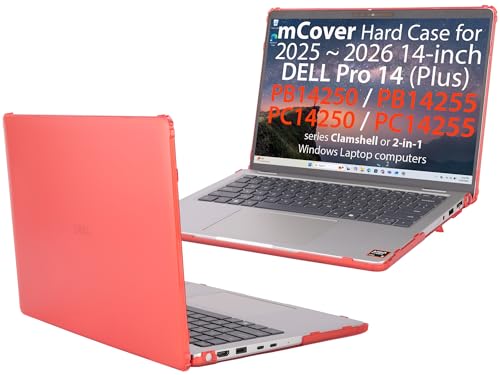 mCover Nur kompatibel mit Dell Pro 14 Plus PB14250 PB14255 und Pro 14 PC14250 PC14250 PC14255 Windows-PC (Nicht für andere Dell-Modelle geeignet), Rot