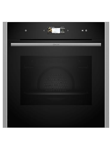 NEFF B24FS33N0, N 90, Einbau-Dampfbackofen, Integrierbarer Backofen 60 x 60cm, Made in Germany, Slide&Hide, Full Touch TFT-Display, Multipoint Bratenthermometer, Soft Open & Close, Schwarz