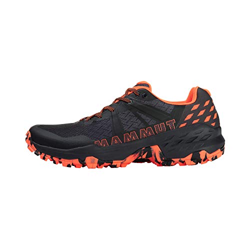 Mammut Sertig II Low Men | Wanderschuhe für Herren, Outdoor Sportschuhe, Leichte Bergschuhe, Schuhe für Hiking & Trekking, Freizeitschuhe für Sport | Black-Vibrant Orange, 9.5