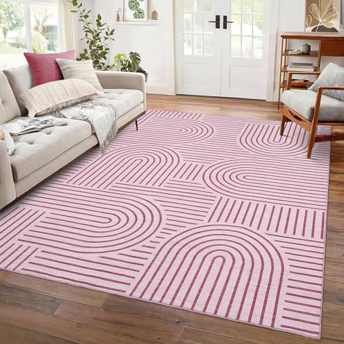 LuxFocus Moderner Geometrischer Teppich Wohnzimmer 160x230 cm Rosa