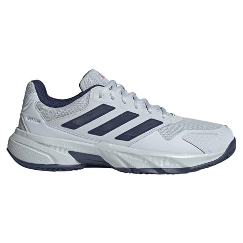 Adidas Herren CourtJam Control 3 Clay Tennis Shoes, Halo Blue/Dark Blue/Team Shock pink 2, 42 2/3 EU