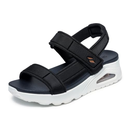 Skechers Damen Uno Sandal Summer Stand2, Black Nylon Trim, 37 EU