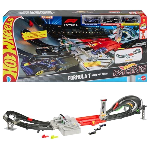 Hot Wheels Formula 1® Grand Prix Rennstrecke und 3 Autos (Teams können variieren)