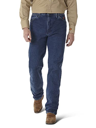 Wrangler Men's Original Fit Flame Resistant Jean, Stonewash, 33x30