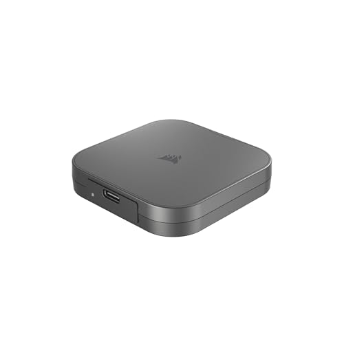 Corsair EX400U 1TB USB4 Tragbare Externe USB Type-C SSD – USB4, USB 3.2 Gen2 2x2 Anschlüsse, Bis zu 40Gbps, Plug-and-Play, MagSafe, Inklusive USB-C Kabel – Windows PC, iOS Mac – Grau