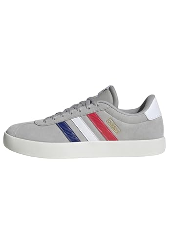 adidas Herren VL Court 3.0 Shoes, Grey Two/Mystery Ink/Pure Ruby, 44 2/3 EU