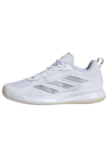 adidas Damen Avaflash Clay Tennis Shoes, Cloud White/Silver/Cloud White, 41 1/3 EU