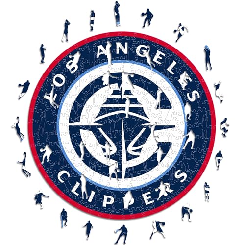 Iconic Puzzles - Los Angeles Clippers, Logo, Holzpuzzle, offiziell lizenziert von der NBA, 100% nachhaltig, Größe M, 270 Teile
