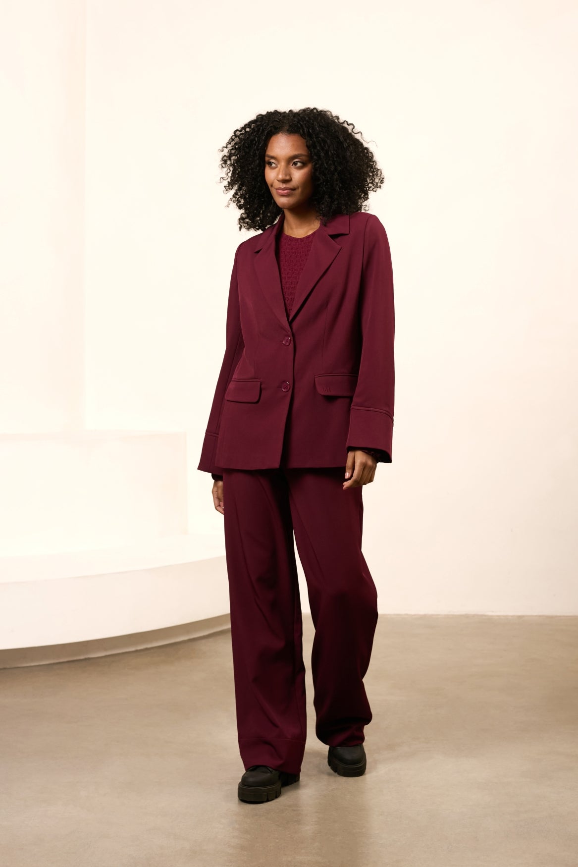 Broek Hilda | Burgundy Red