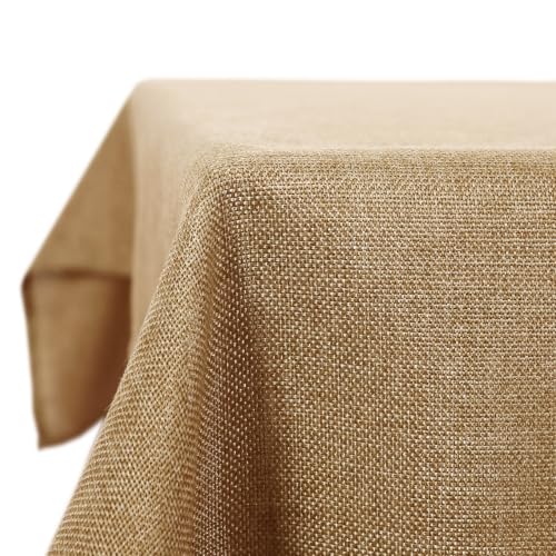 Deconovo Tischdecke Ockergelb 140 x 240 cm Abwischbare Tischtuch