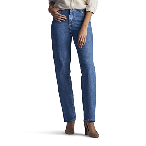 Lee Damen Jeans mit geradem Bein, lockere Passform, aus Baumwolle - Blau - 44