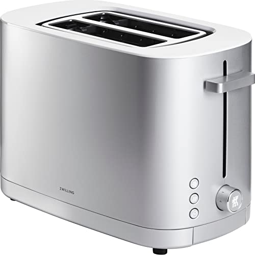 ZWILLING Enfinigy Toaster 2 Schlitze kurz, für 2 Scheiben, 3 Automatikprogramme, Abschaltautomatik, Soft-Lift-Funktion, Stahl, Kunststoff, Silber