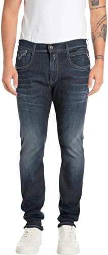 Replay Herren Jeans Anbass Slim-Fit Hyperflex mit Stretch, Blau (Dark Blue 007-6), 29W / 34L