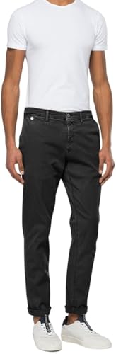 Replay Herren Chino Benni Regular-Fit mit Stretch, Black 040 (Schwarz), 29W/34L